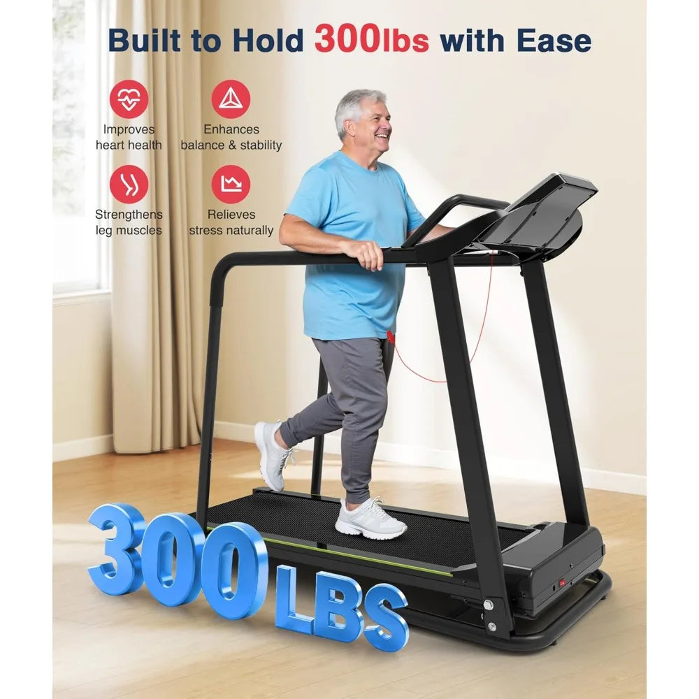 Walking Treadmill with Long Handrail for Balance, Recovery Fitness Exercise Machine Foldable for Home use with, Customized