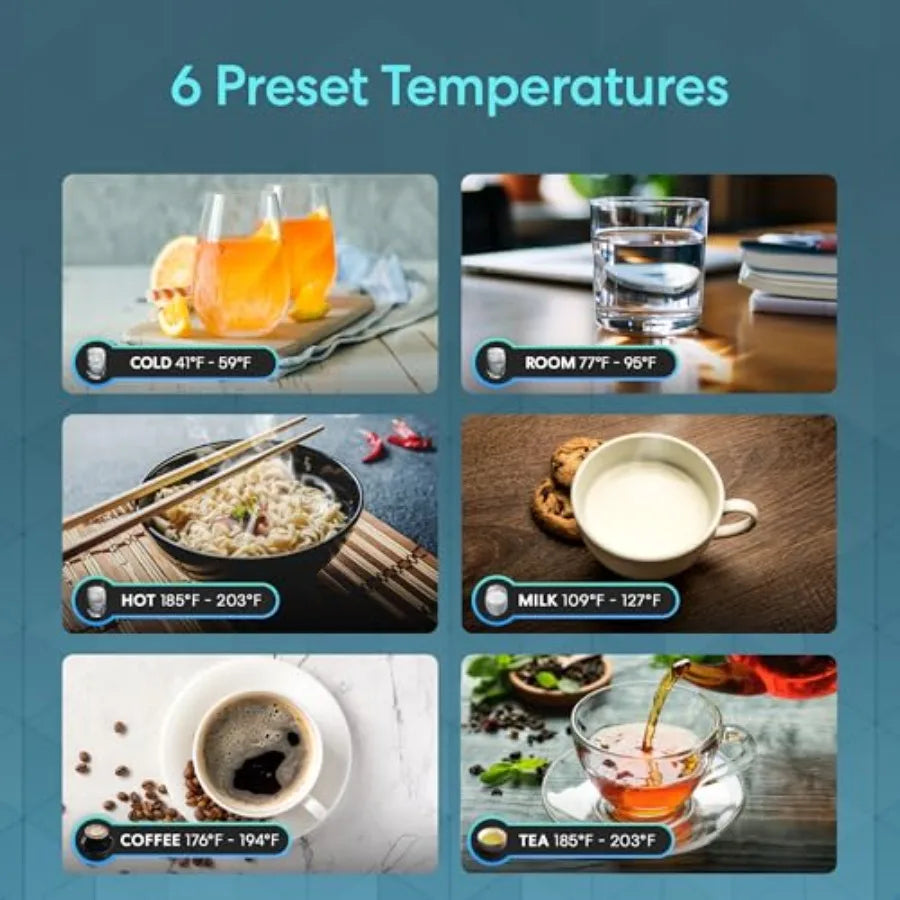 Q20 Touchscreen Countertop Water Dispenser with 3 Stage RO Filtration System Instant Hot Cold Room Temperature with 6 Presets L