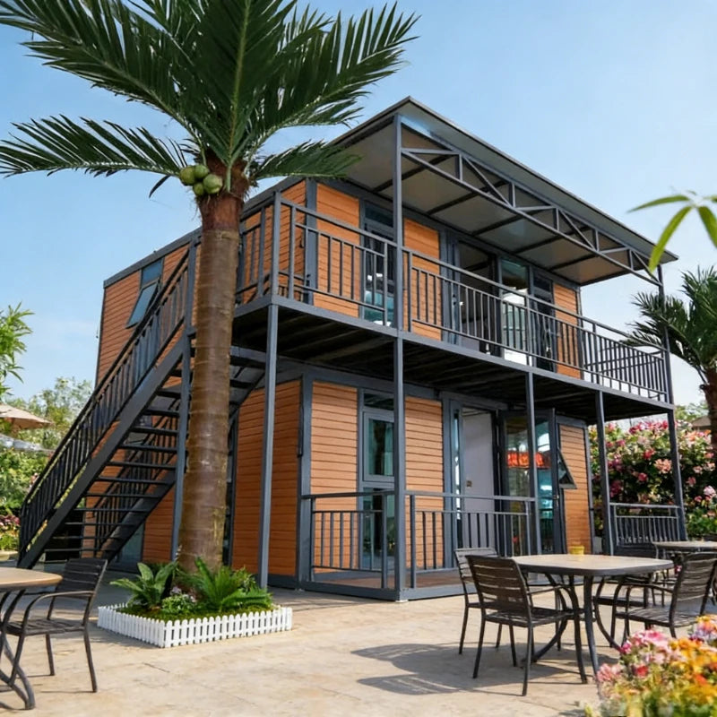 20ft Portable Prefab House Expandable Container Home 2 Bedroom Foldable Tiny House Waterproof Steel Structure Mobile
