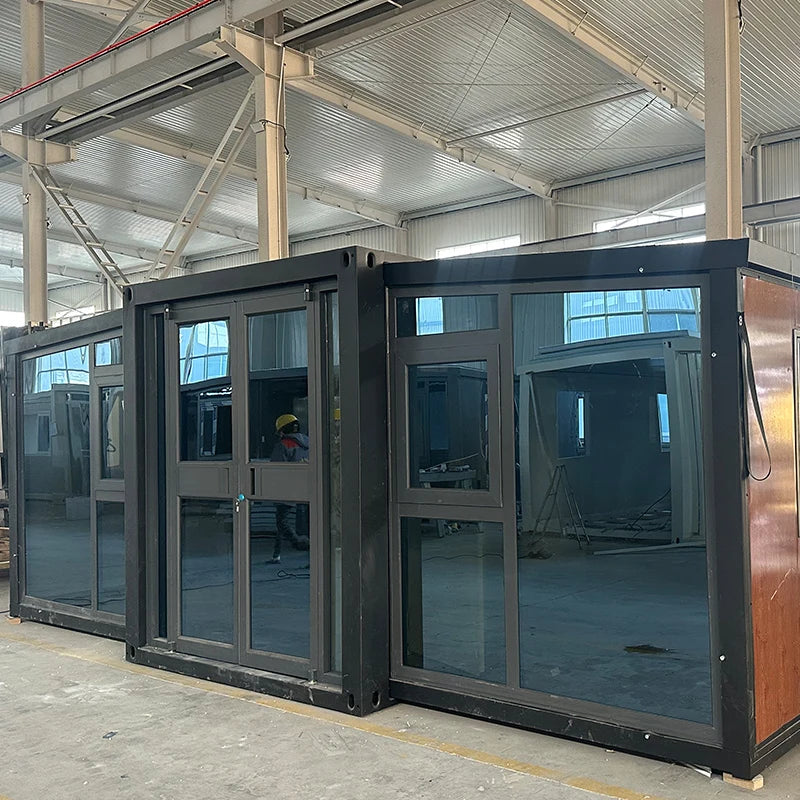 Customizable 20ft Folding Prefab House Expandable Container Home 2 Bedroom Tiny House for Villa Camping Family Living Office Use