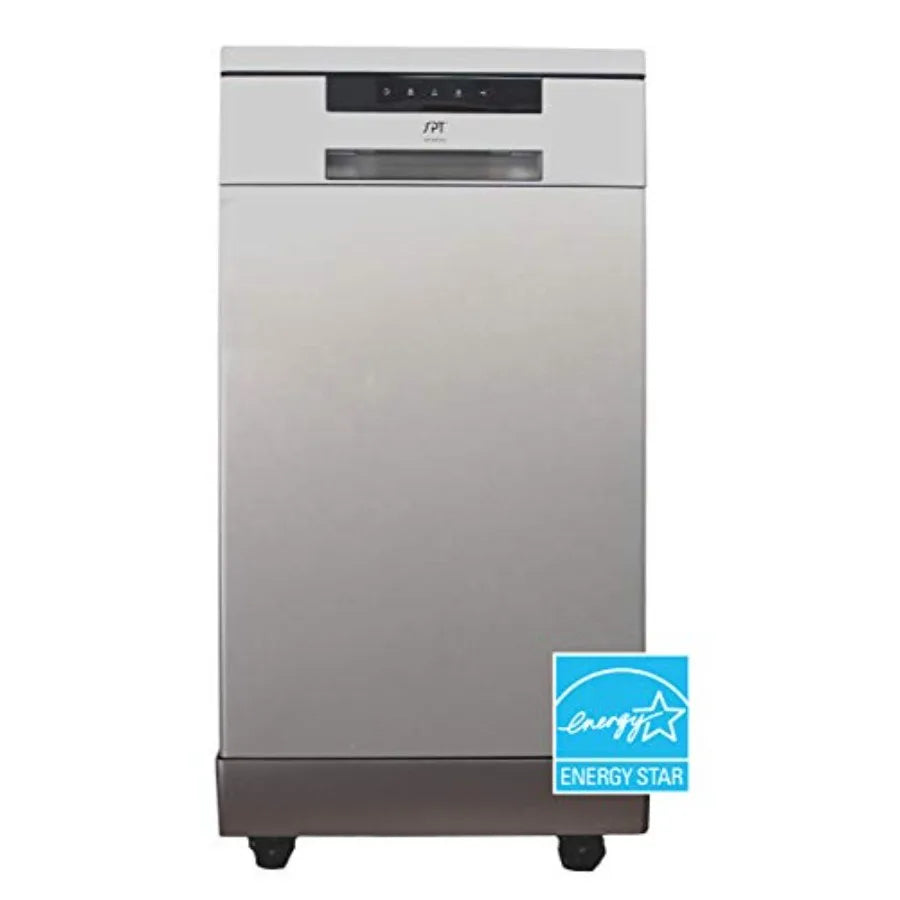 18 Portable Dishwasher with ENERGY STAR Stainless Steel Silver Finish Compact Design for Small Kitchens Energy Efficient Built-