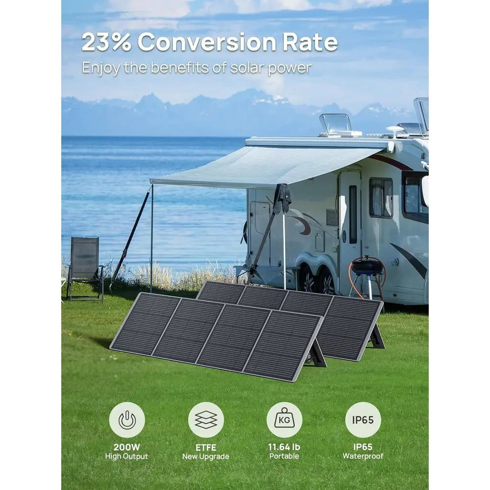 P210 2400W Portable Power Station with 200W r Panel, 2048Wh LiePO4 Battery Backup with AC & r Charging, Quiet Generator or Home