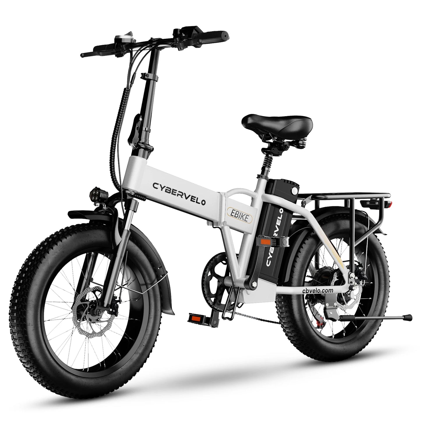 1000W Peak Folding Eletric Bike, 48V 20ah Detachable Battery, 7-Speed Urban Commuter, 20" fat tire Camping Long Range E-Bike EK4