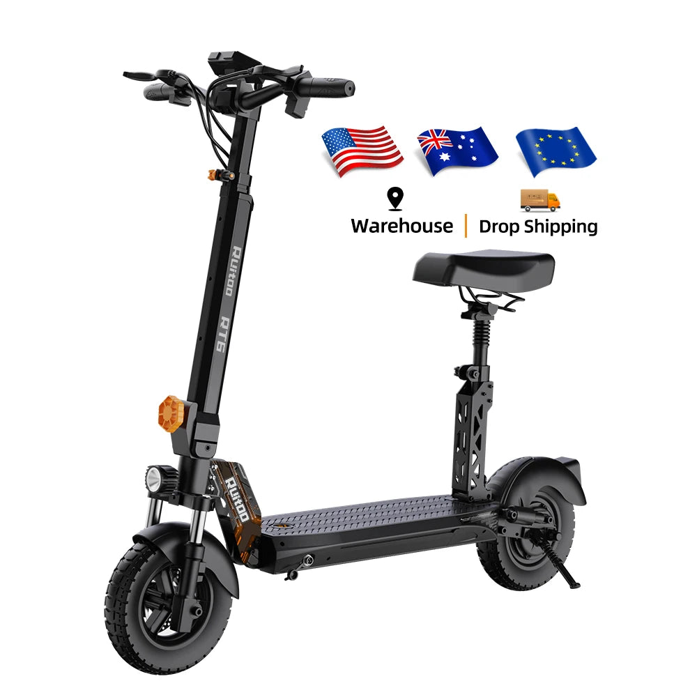 RuiToo RT6 1000W powerful 48V18.2AH Drive Electric scooters electr 10inch Tires Folding eScooter For Adult Raycool