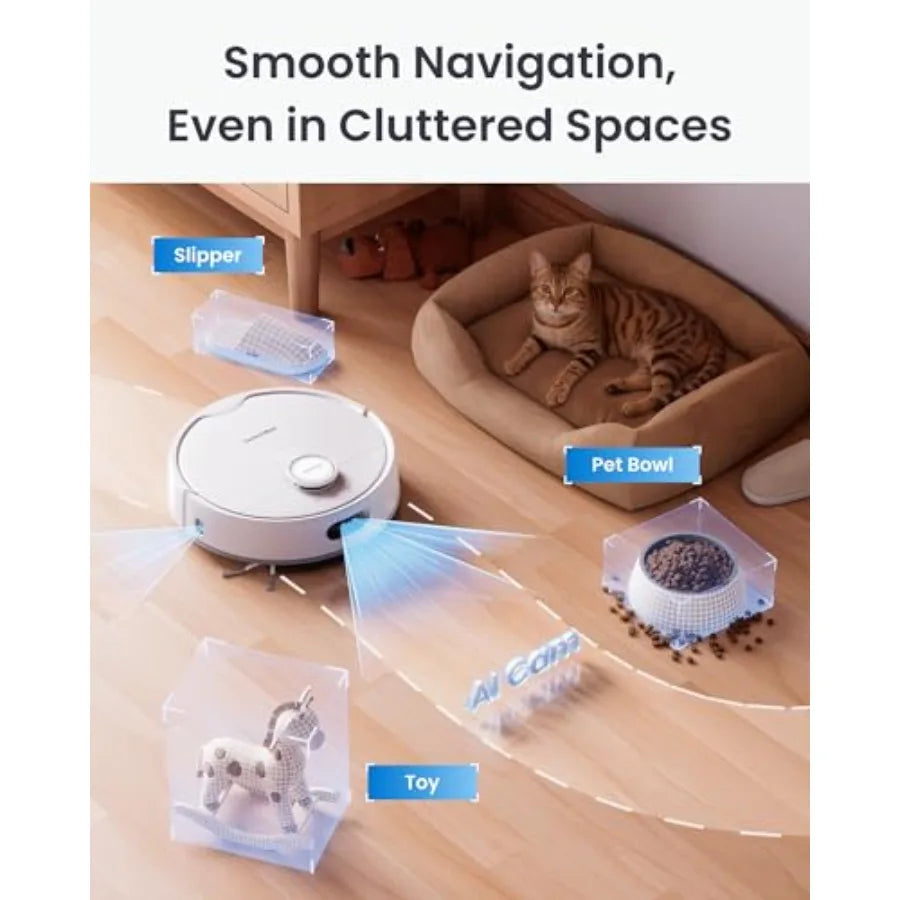 S20 Robot Vacuum and Mop with Matter 10000Pa Suction Roller Mop AI Navigation Auto Mop Wash Dry Self-Emptying Works with Apple