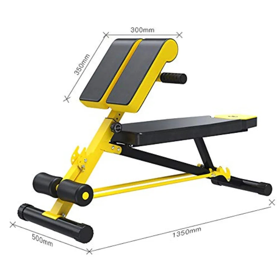Multifunctional Weight Bench Roman Chair with Dumbbell Stool for Home Workout Fitness Equipment in Black Steel Frame with Cushi