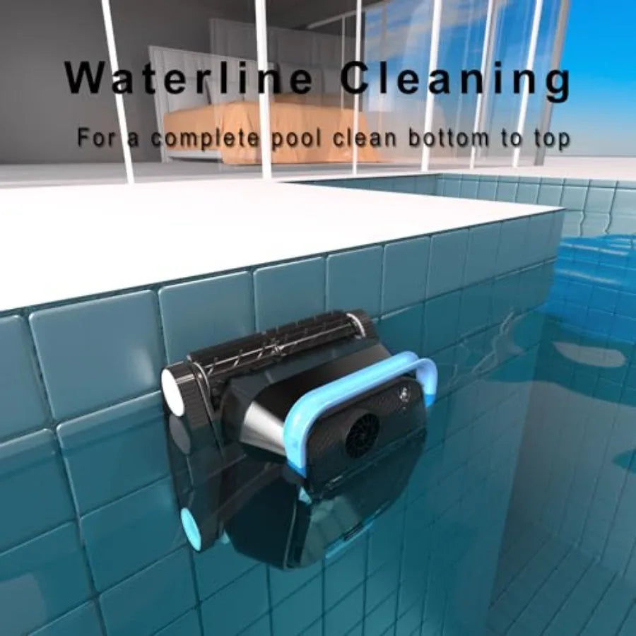 Black Pearl Ultra Robotic Pool Cleaner Battery-Powered Inground Vacuum for Pools Up to 10 Ft Deep Wall Climber 150 Min Runtime