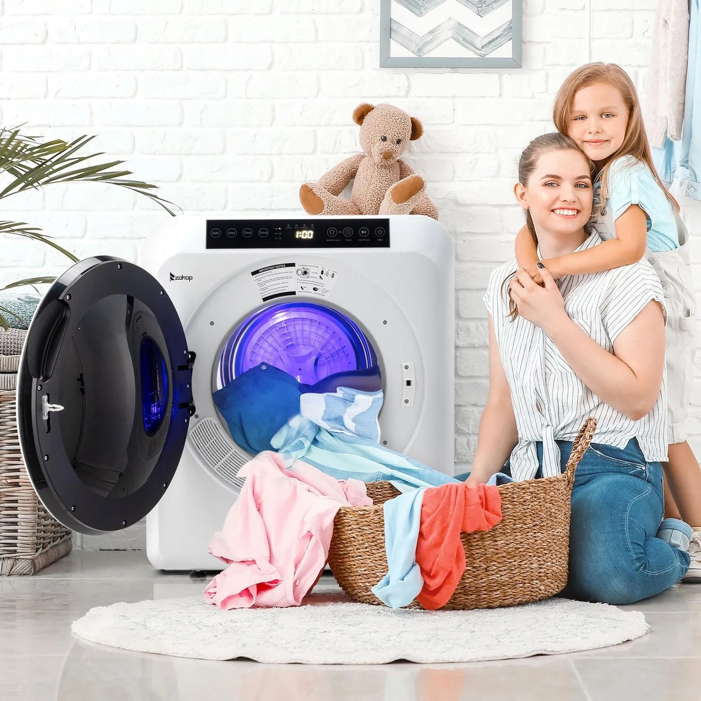 Compact Home 3.5Cu.Ft Electric Dryer Machine Stainless Steel Drum Clothing New