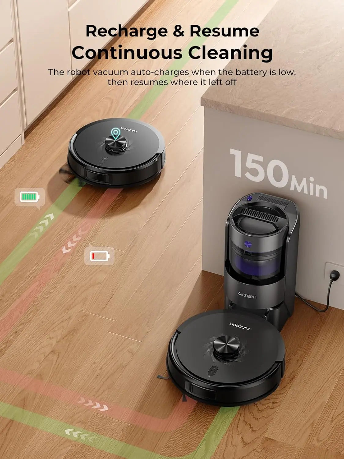 Self-Emptying Robot Vacuum and Mop, 6000Pa Suction with LiDAR Navigation, Smart Mapping, App Control for Pet Hair