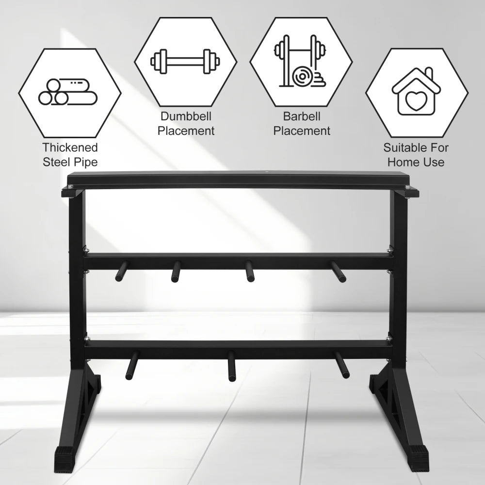 Dumbbell Rack Stand, Multifunctional Barbell Rack Weight Rack for Dumbbells, Heavy Duty Weight Storage Organizer Dumbbell