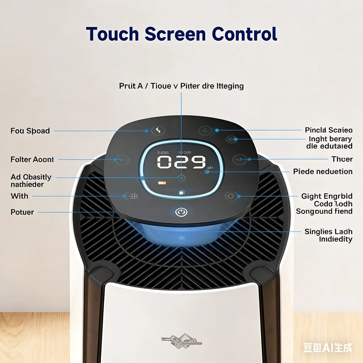 Extra Large Room Smart Air Purifier with H13 True HEPA Filter + 20-40 Pcs Clear Adhesive Hooks – Allergy Relief Air Cleaner & No