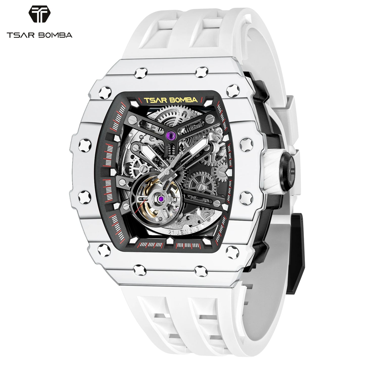 TSAR BOMBA Limited Edition Men’s Automatic Skeleton Watch, Japanese Movement, Sapphire Crystal, 50M Water Resistant Luxury