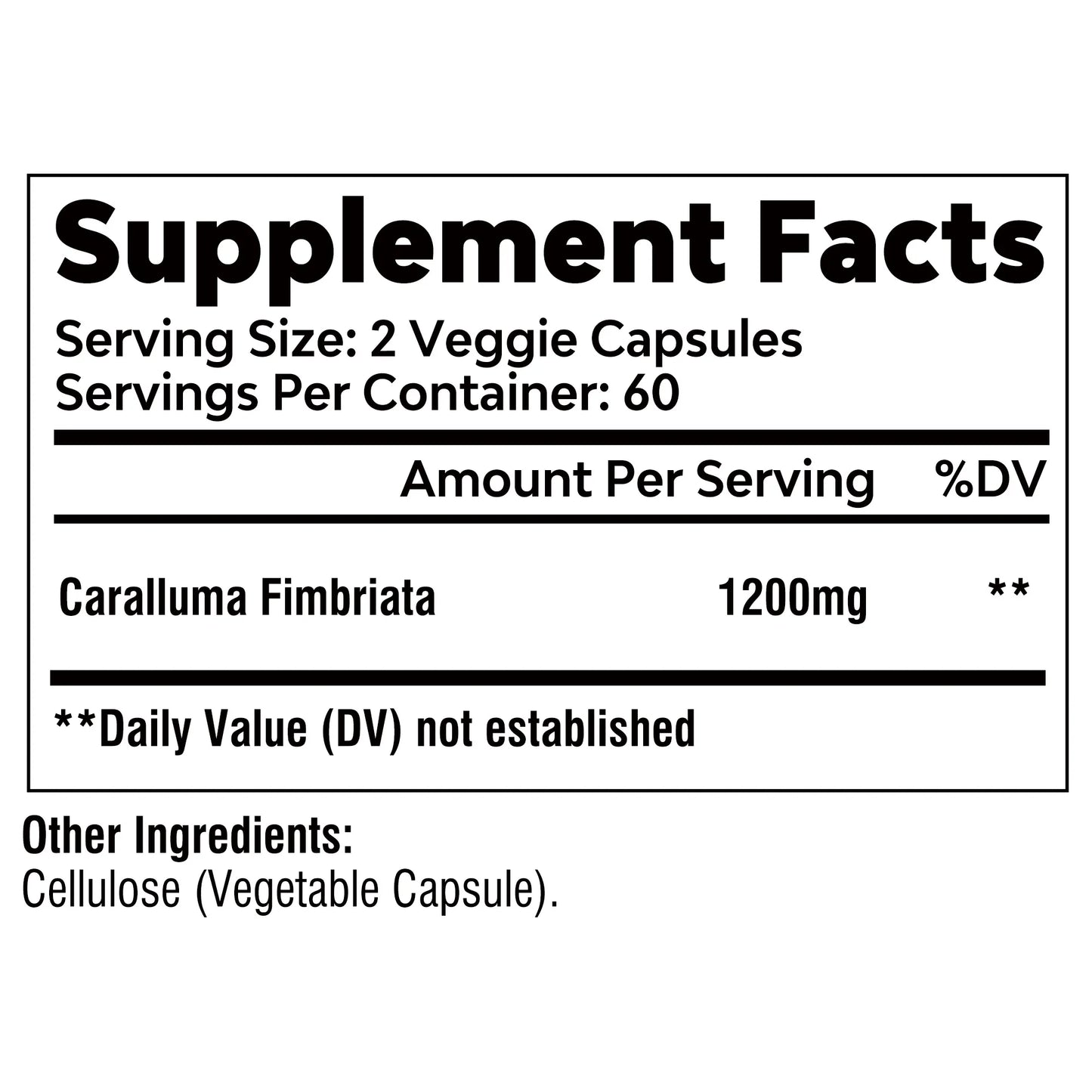 Caralluma Fimbriata Capsules - Improves Endurance, Improves Concentration, Boosts Metabolism, Immune Support - 120 Capsules