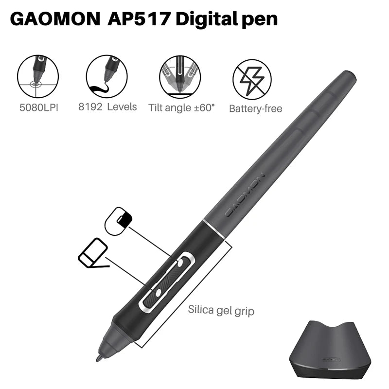 GAOMON PD1621 Graphics Tablet Monitor 15.6 Inch Drawing Display 4K IPS Touch Screen With Leather Stand