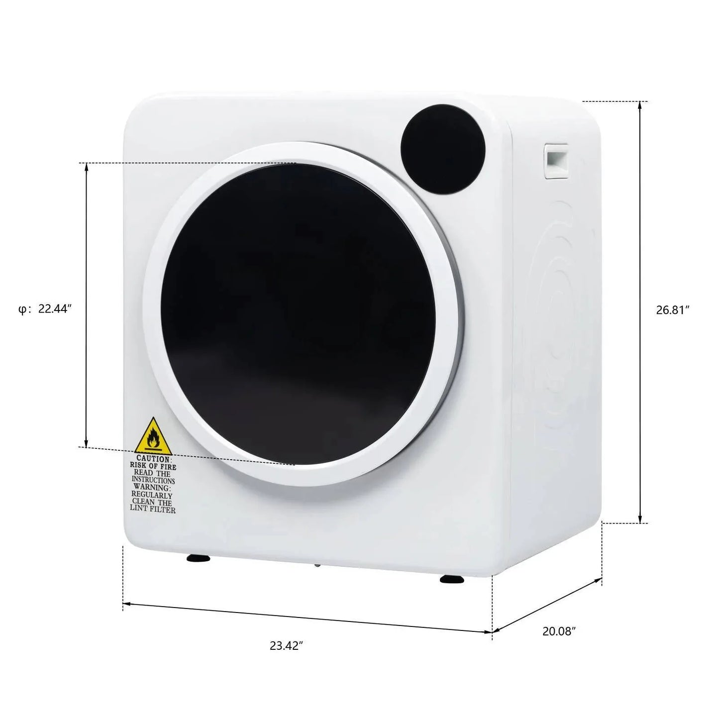 13.2LB Portable Clothes Dryer, 3.5 Cu.Ft Tumble Laundry Dryer w/LCD Touch Screen
