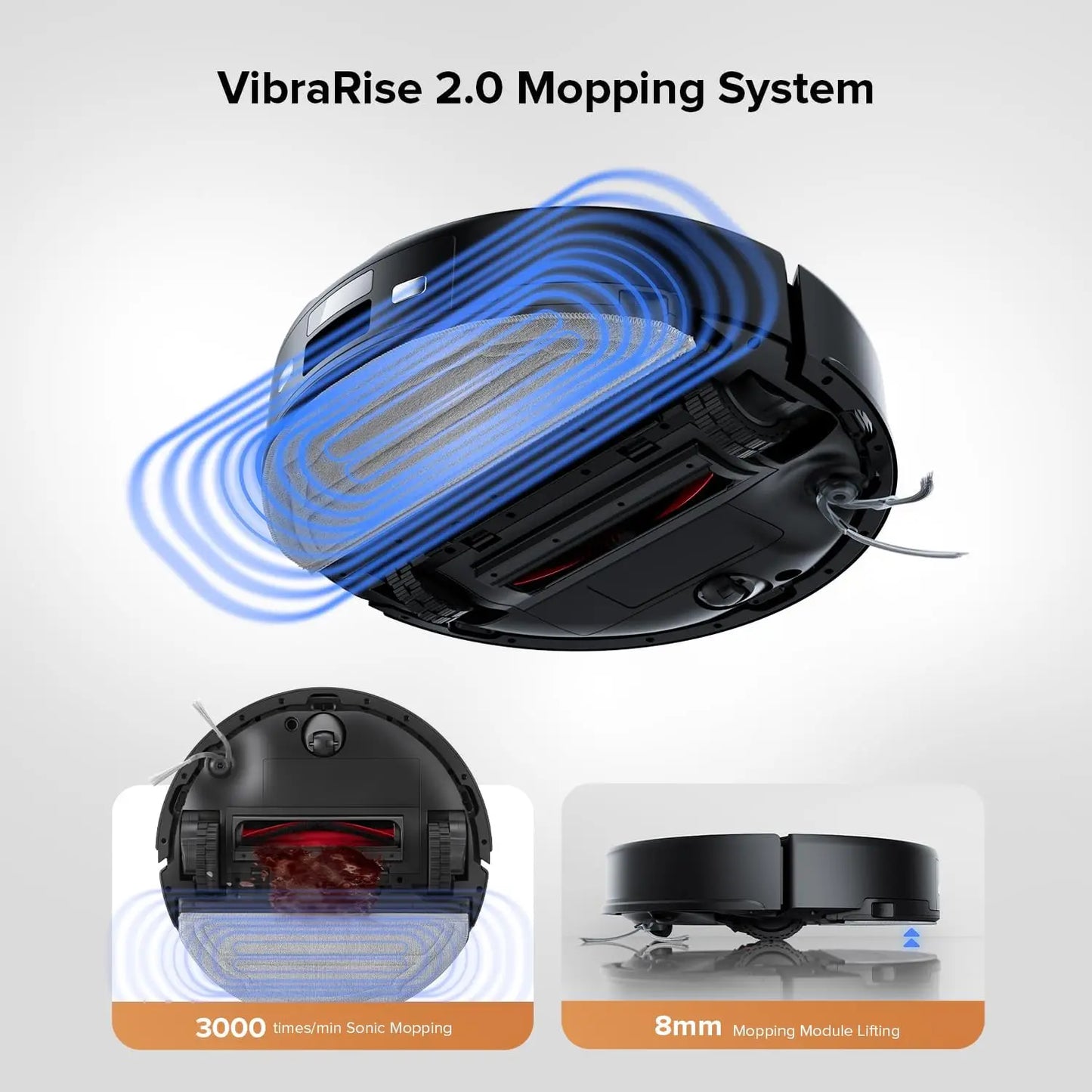 Robot Vacuum and Mop with 10,000Pa Suction, Self-Emptying for 70 Days, Obstacle Avoidance, Ideal for Pet Hair