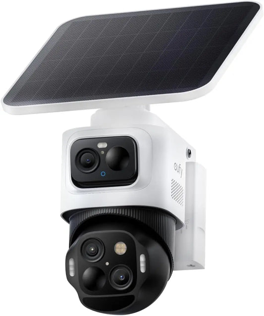 4K Solar Wireless Outdoor Security Camera, Triple Lens PTZ, 360° View, AI Tracking, Color Night Vision