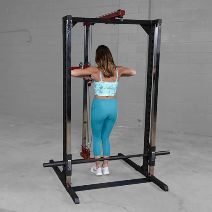 Best Fitness Smith Machine with LAT Attachment for Home Gym - Strength Training with Safety Bars Adjustable Safeties and Attach