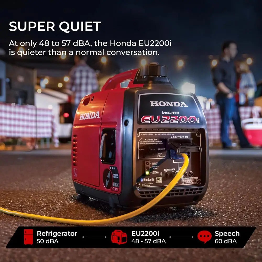 EU2200i 2200 Watt Inverter Generator, Super Quiet 120V Gas Powered Portable Generator or Camping or Home Backup Power Supply, Up