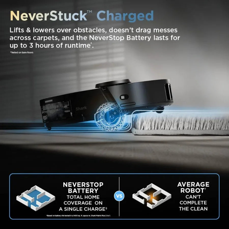 Robot Vacuum and Mop Combo PowerDetect ThermaCharged NeverTouch Pro Self-Emptying Self-Refill with Heated Mop Cleaning 60-Day C