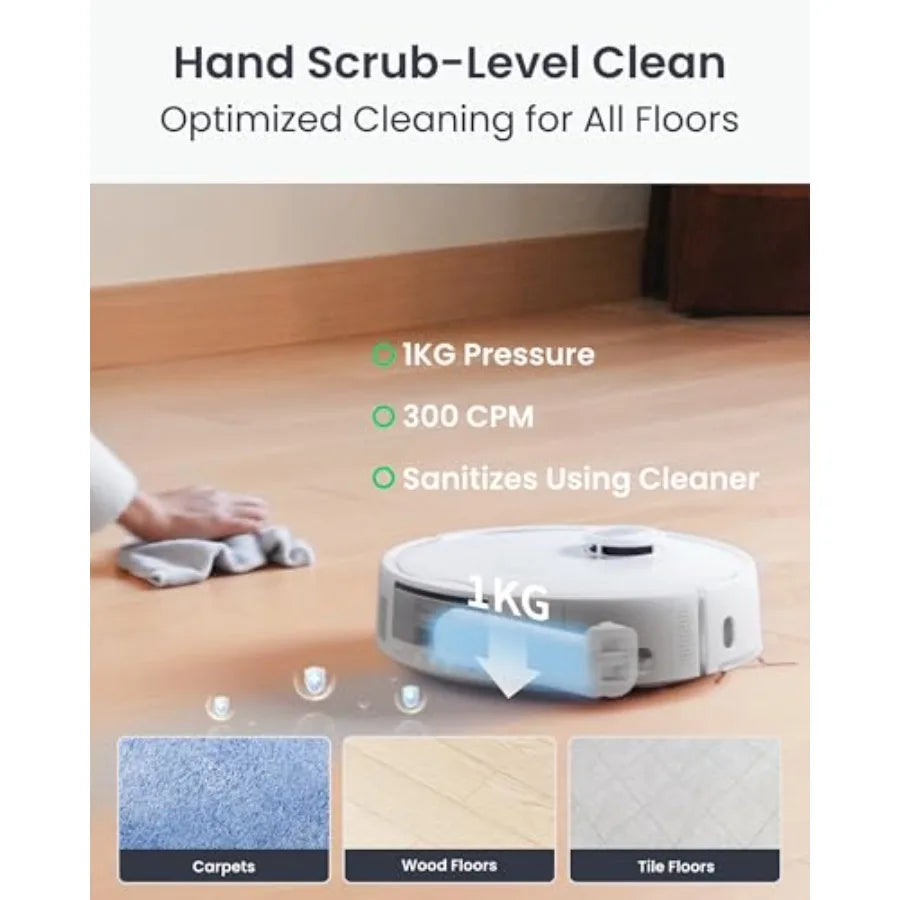 S20 Robot Vacuum and Mop with Matter 10000Pa Suction Roller Mop AI Navigation Auto Mop Wash Dry Self-Emptying Works with Apple