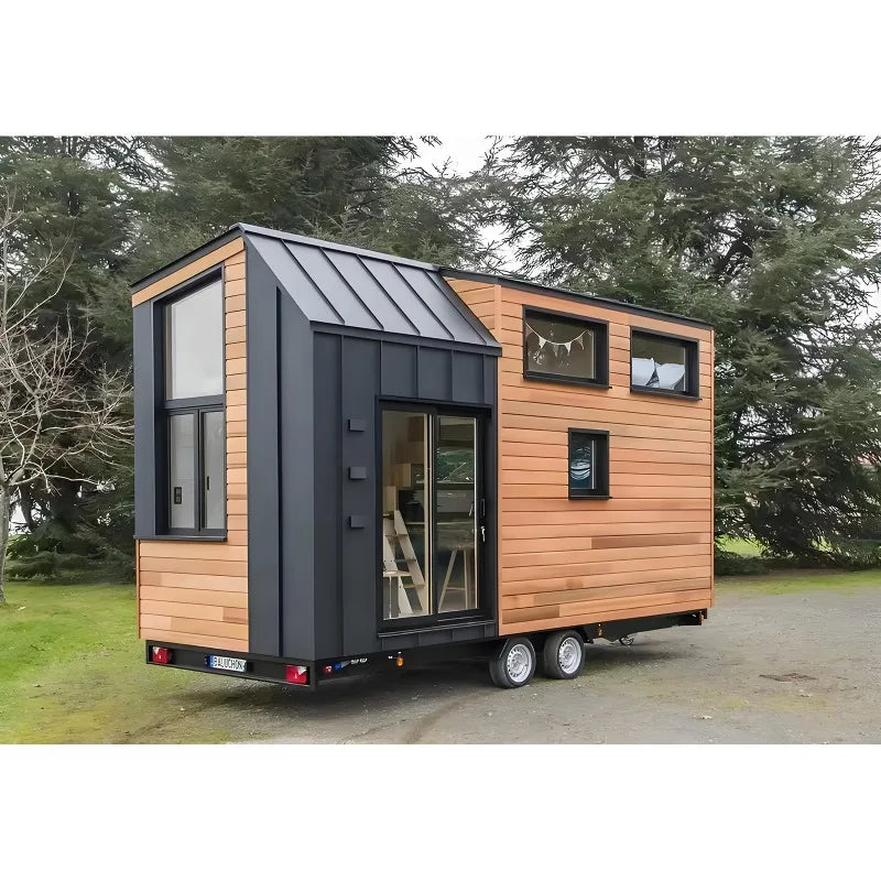 Manufactured Tiny House on Wheels with Stairs, for Workforce Housing & Job Site Stays for Business Project Managers