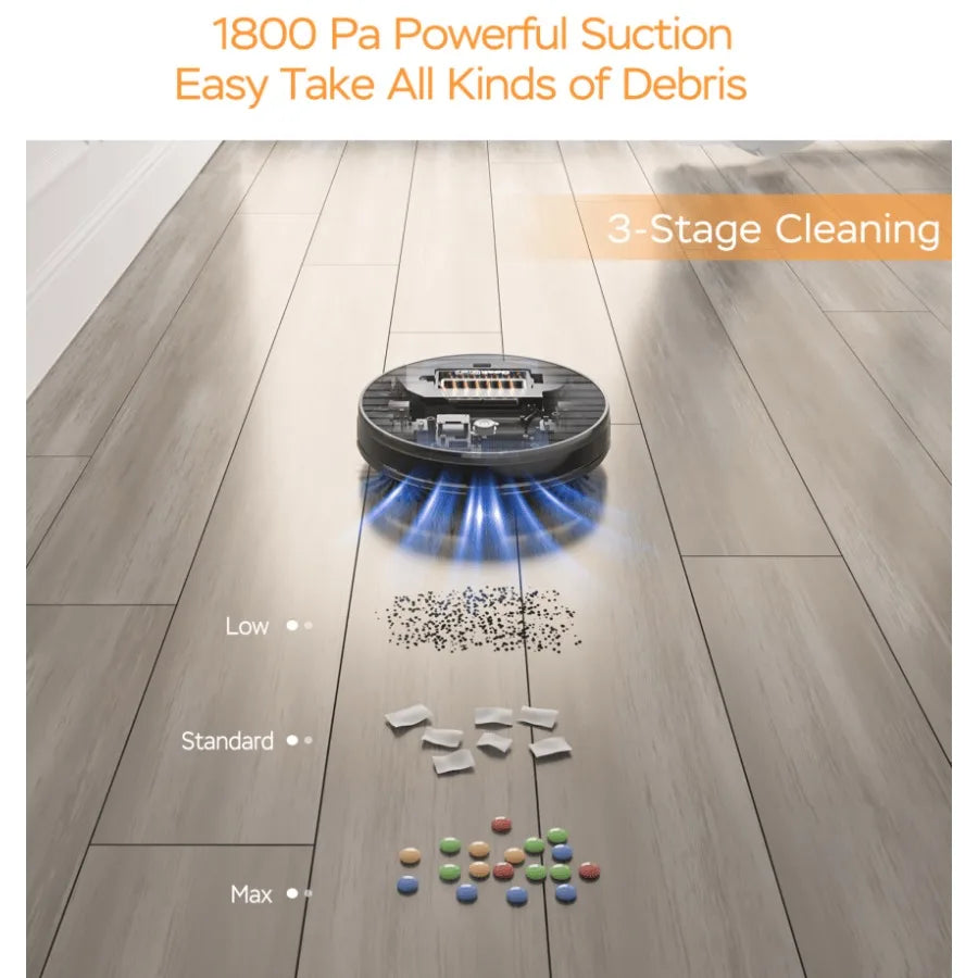 Robot Vacuum Cleaner with Powerful Suction and Mopping 3-in-1 Vacuum/Sweep/Mop LDS Navigation Automatic Charging Wi-Fi App Cont