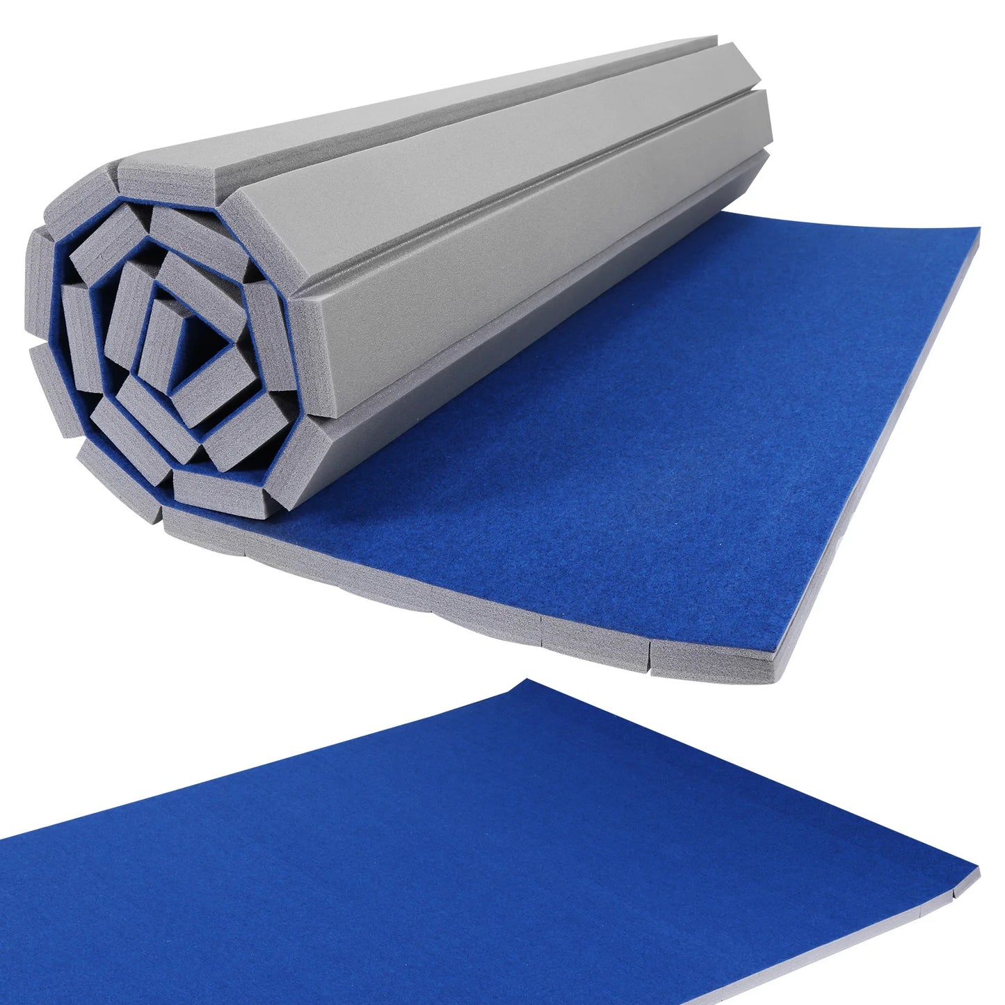 Folding Gymnastics Mat 118.11x70.87x1.57in Roll-Up Carpet Training Floor with Grippy Surface for Pilates Fitness Stretching Yoga