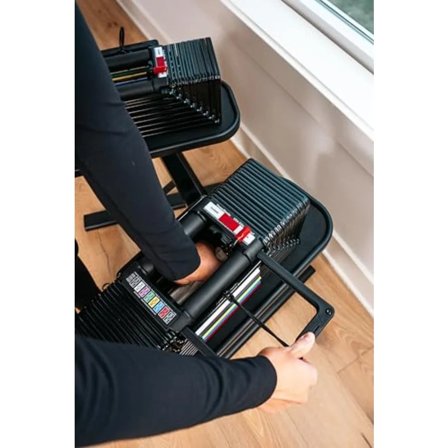 Elite USA 90 Pound Adjustable Dumbbells Sold in Pairs 5-90 lb Dumbbells Gray Durable Build Innovative At Home Workout Equipment