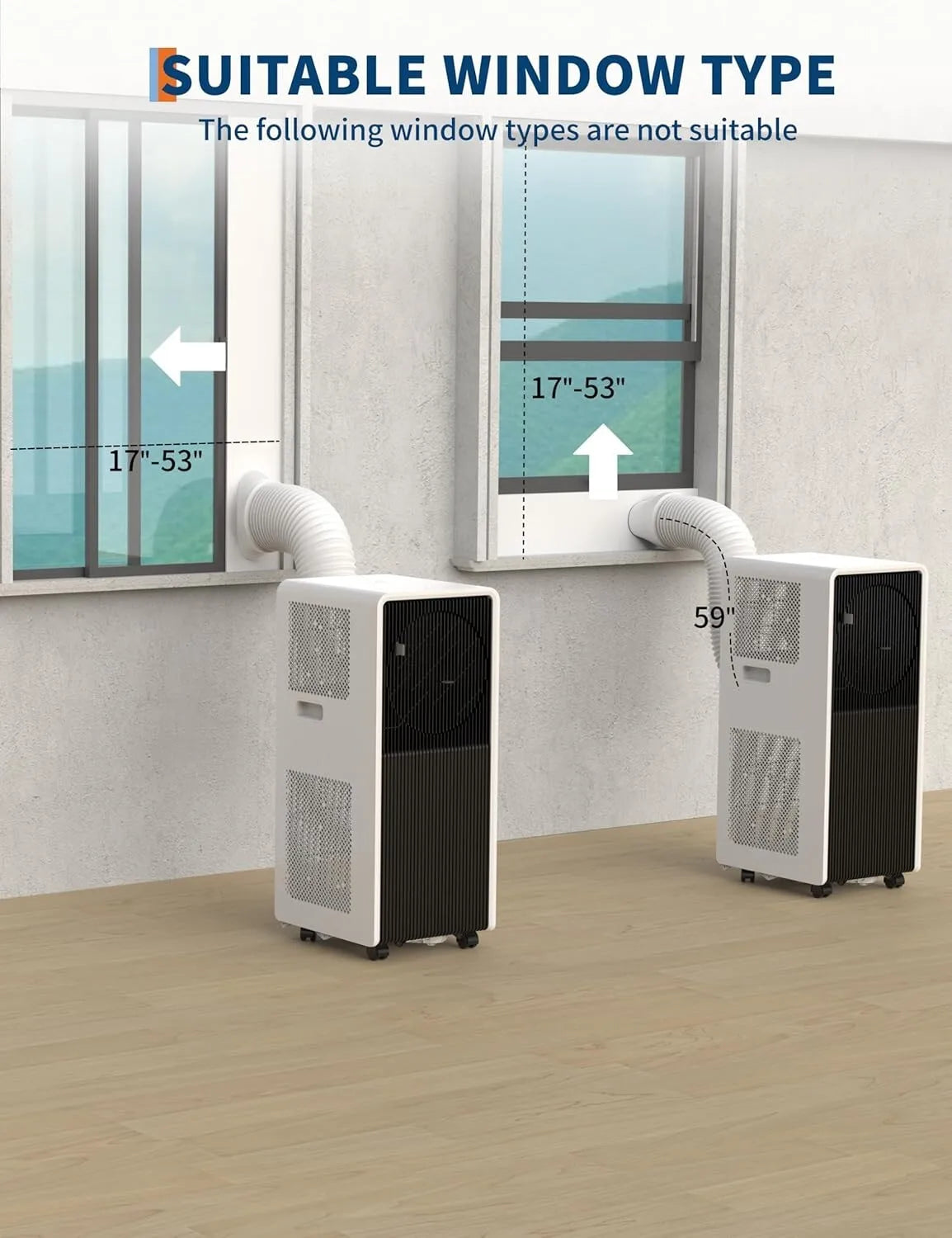 14000 BTU Portable Air Conditioner 3-in-1 Air Cooler w/Dehumidifier & Fan Mode
