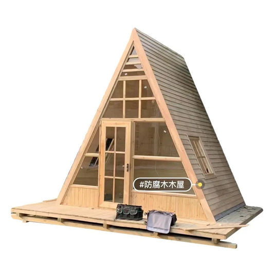 Customized Outdoor preservative wood triangle wooden house Internet celebrities can assemble small house courtyard garden