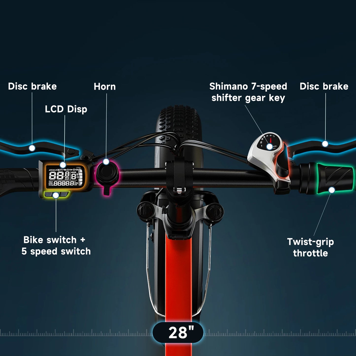 1000W Peak Folding Eletric Bike, 48V 20ah Detachable Battery, 7-Speed Urban Commuter, 20" fat tire Camping Long Range E-Bike EK4