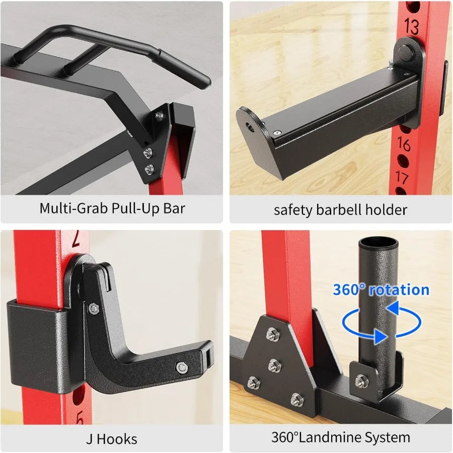 Power Rack Power Cages MultiFunction Squat Rack with Cable Crossover System Selectable More Training Attachment Weight Cage for