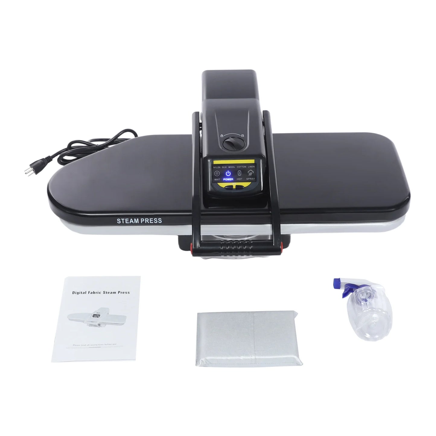 1600W Intelligent Ironing Machine Digital Steam Press, Steaming Iron Touchscreen with Multiple Fabric Settings and Steam Burst