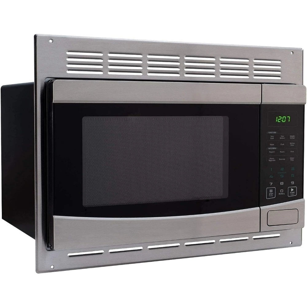 Stainless Steel Microwave Oven with Turntable - 1.0 Cu. Ft. Capacity | Includes Trim Kit for Easy Installation & Stylish Finish