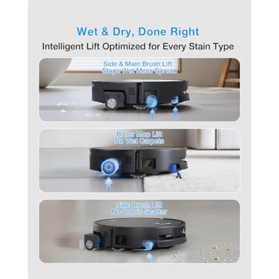 DEEBOT T80S Omni Robot Vacuum and Mop 24 800Pa Suction Instant Self-Cleaning OZMO Roller Mop Auto-Lift Mop for Carpet and Spill