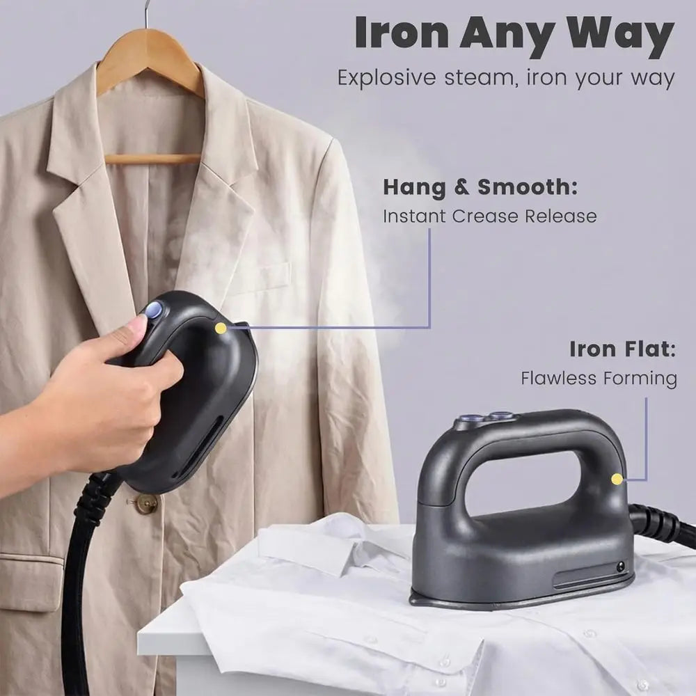 Steam Iron or Clothes with Dual Heating Technology, 2200W Proional Steam Station with Dry Ironing, Ceic Soleplate, 1.2L Removabl