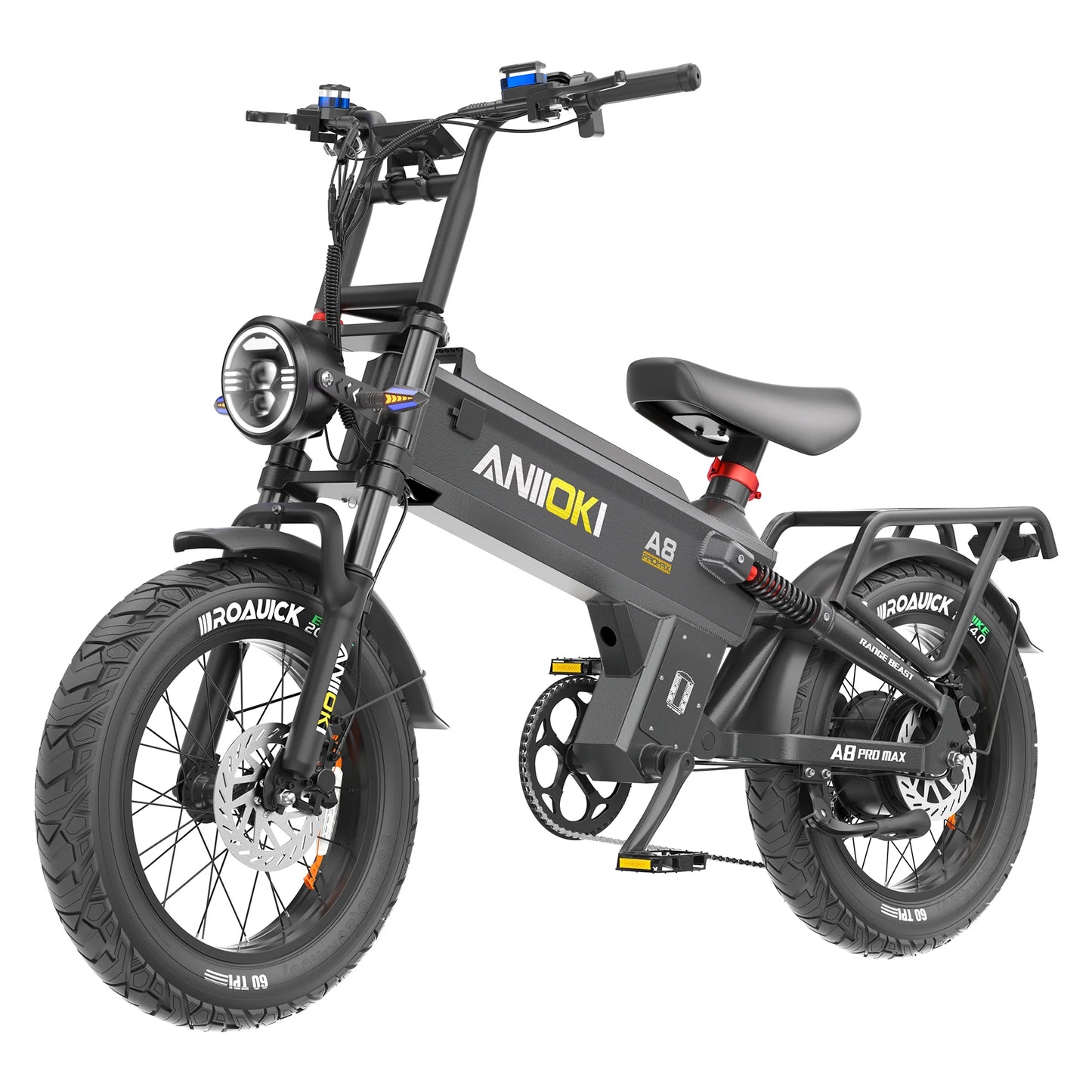 Aniioki Ebike 2000W Peak Motor aniioki a8 pro max 52V 70Ah Long Battery Life Electric Bike Fat Tire Adult Electric Bicycle