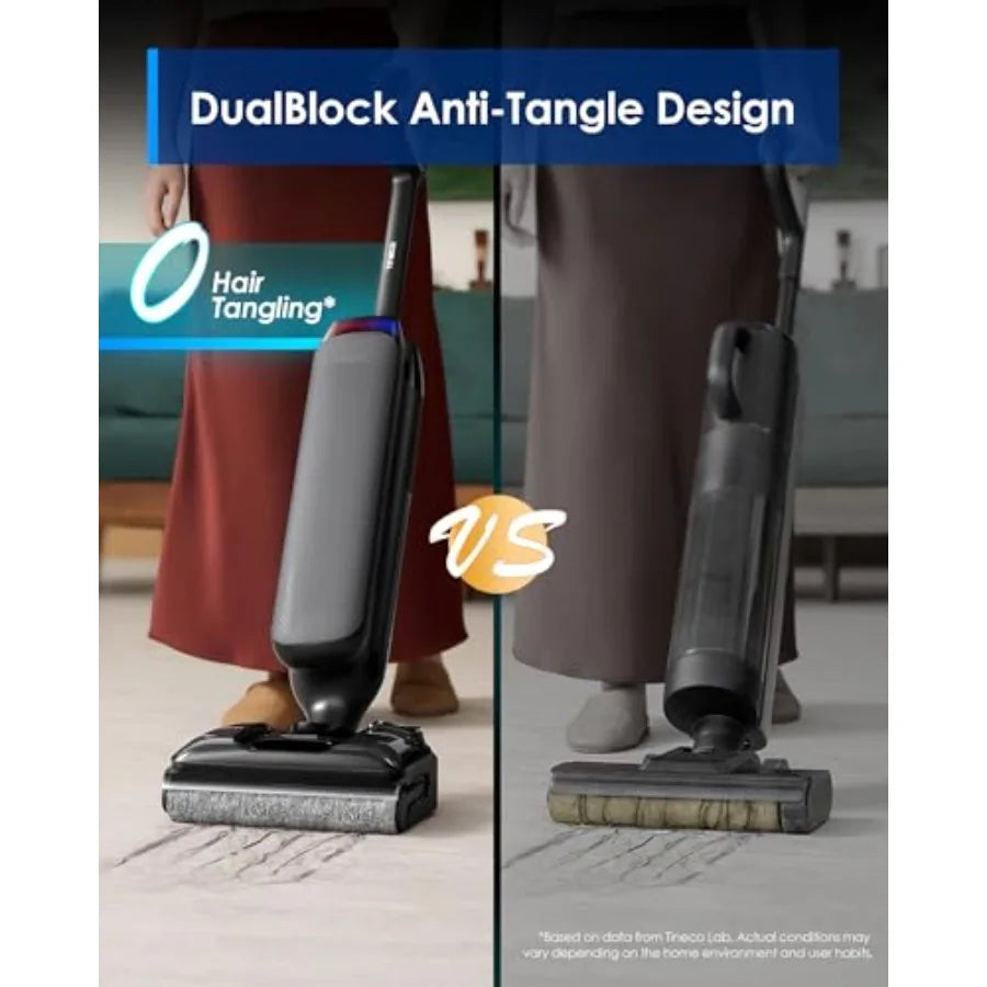 Wet Dry Vacuum Cleaner 22kPa Suction Floor Cleaner Mop with iLoop Smart Sensor DualBlock Anti-Tangle Design 185 Flashdry Dual-E