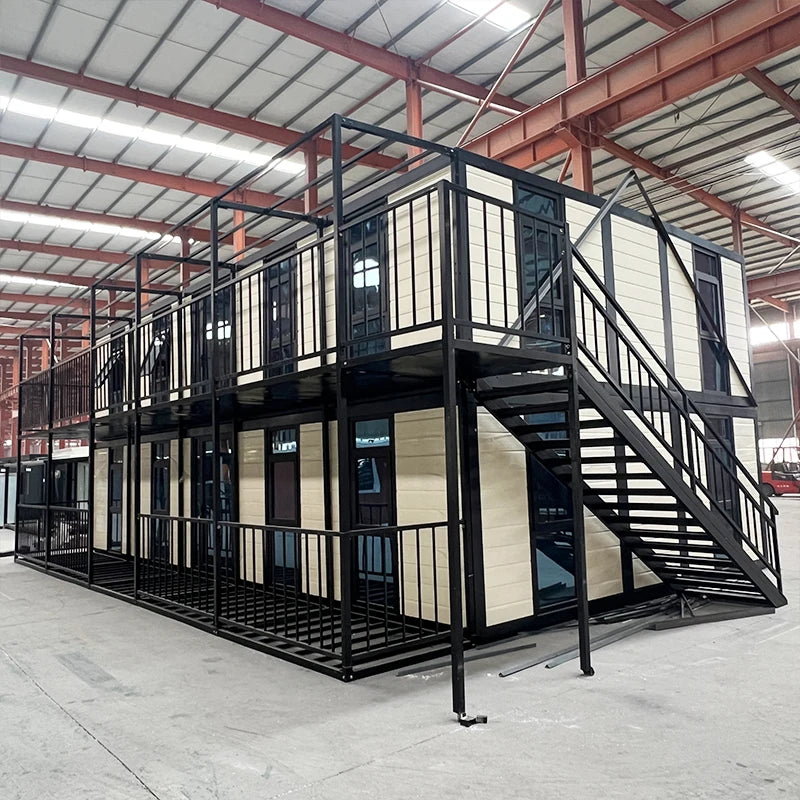 Family Size Two-Story Foldable Container House with 4 Bedrooms for Large Households
