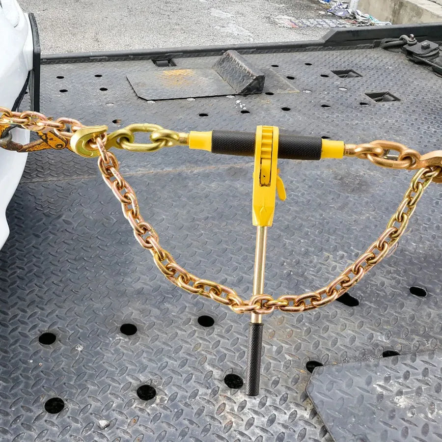 Ratchet Chain Binder 5/16-3/8 Heavy Duty Load Binders with G80 Chains 7100 lbs Secure Load Limit Labor-saving Anti-skid Handle