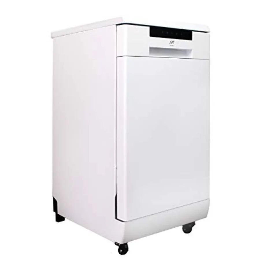 18 Energy Star Portable Dishwasher in White for Kitchen Use with Durable Stainless Steel Interior and Efficient Cleaning Perfor