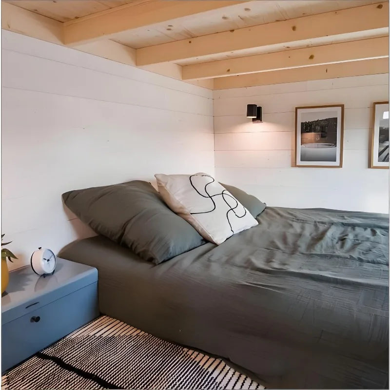 Manufactured Tiny House on Wheels with Stairs, for Workforce Housing & Job Site Stays for Business Project Managers