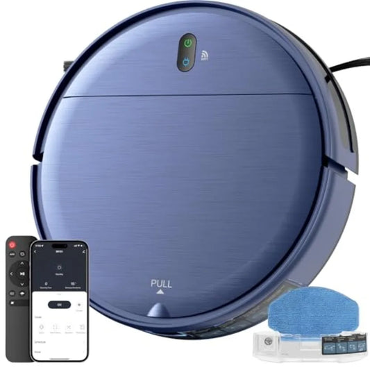 Robot Vacuum and Mop Combo with Schedule APP Remote Voice Strong Suction Slim Self-Charging 2 in 1 Floor Cleaner for Pet Hair C