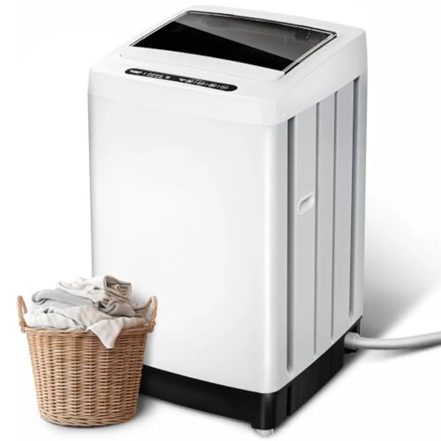 20lbs Portable Washing Machine Full-Automatic Top Load Washer with 10 Wash Cycles Drain Pump for rtment Bathroom Dorms RVs Gray