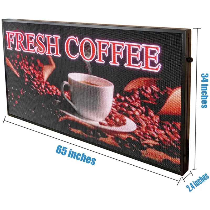 P5 Outdoor LED Display 65x34 inch Programmable Digital Sign IP45 Waterproof High Brightness Full Color WiFi USB Control Business