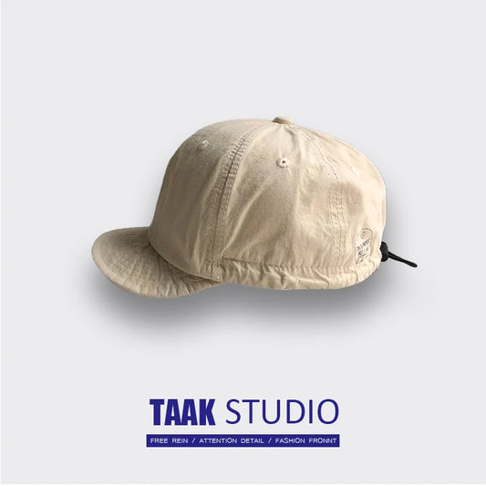 American Retro Short-Brimmed Peaked Cap Amekaji Soft Brim Baseball Cap Female Japanese Street Soft Top Frock Cap Trendy Men
