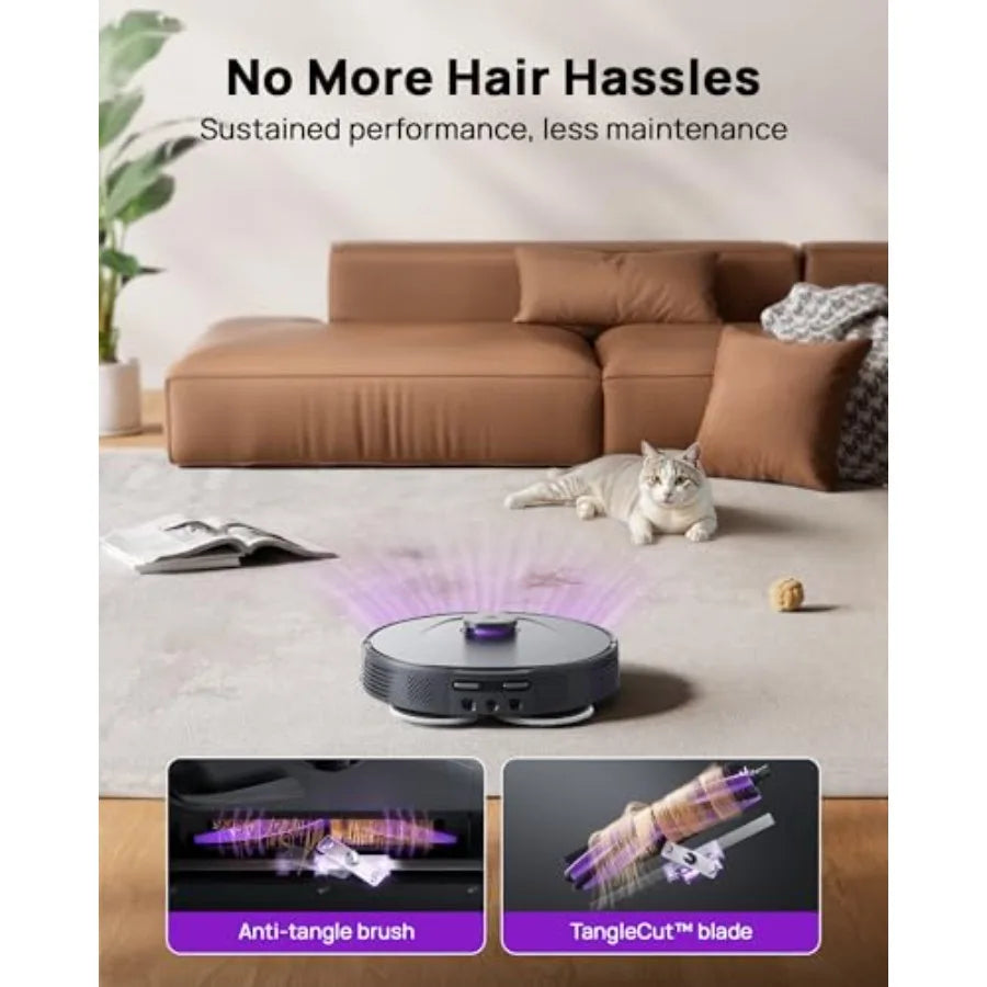 P10 Ultra Robot Vacuum and Mop Combo 18 000 Pa Suction Self-Emptying Auto-Extending Edge Mopping 140 Hot-Water Self-Cleaning Li