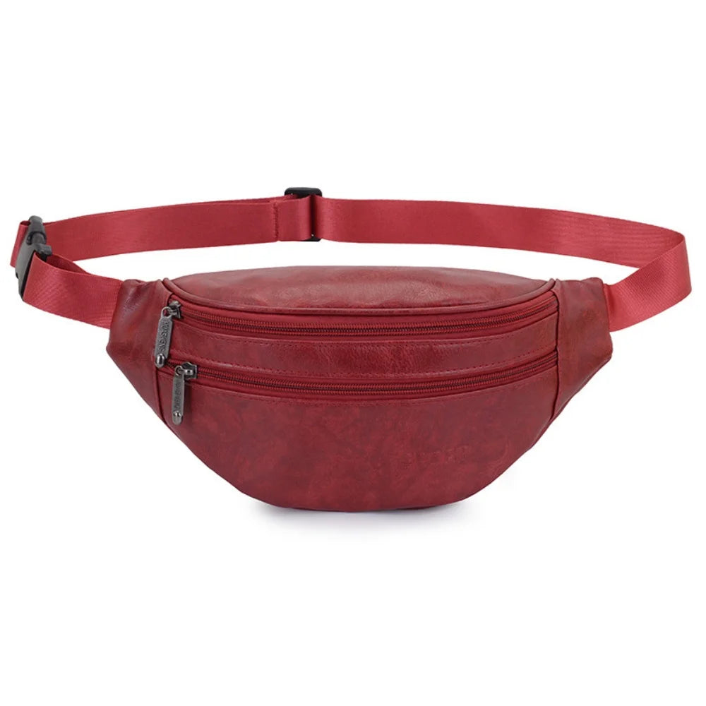 Men's Fanny Pack Fashion Style Men's PU Waist Bags Fanny Pack Travel Belt Purse Shoulder Bags Tote Waist Bag Men's Gift