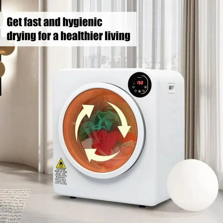 13.2LB Portable Clothes Dryer, 3.5 Cu.Ft Tumble Laundry Dryer w/LCD Touch Screen